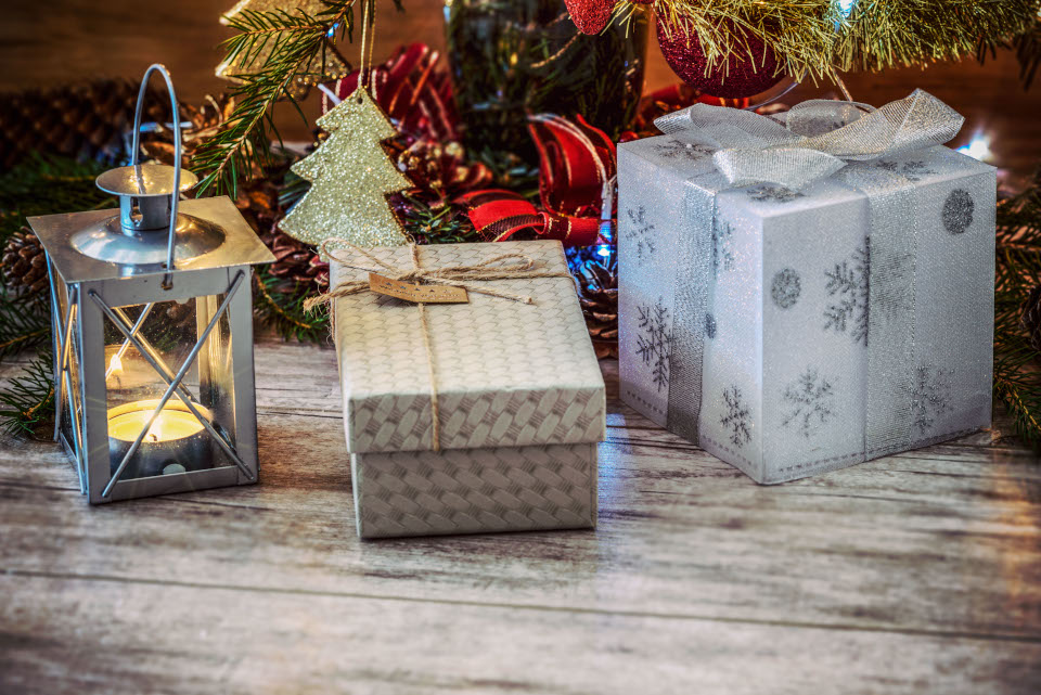 Wrapped christmas presents